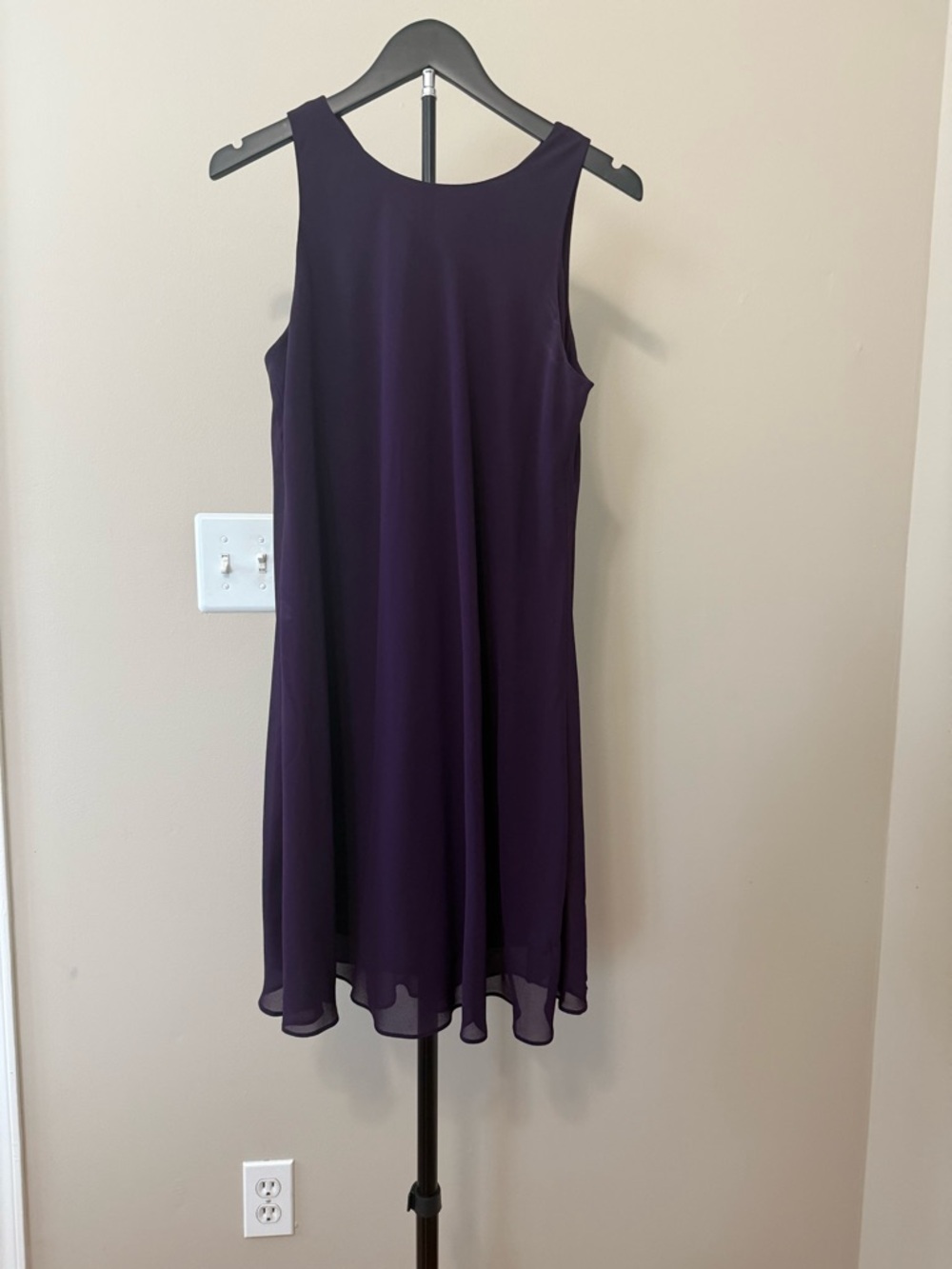 Lauren Ralph Lauren Deep Purple Sleeveless Midi Dress
